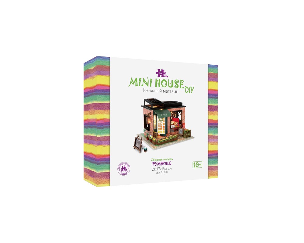 Румбокс Интерьерный конструктор Hobby Day DIY MiniHouse, Книжный магазин, C008 Румбокс Интерьерный конструктор Hobby Day DIY MiniHouse, Книжный магазин, C008