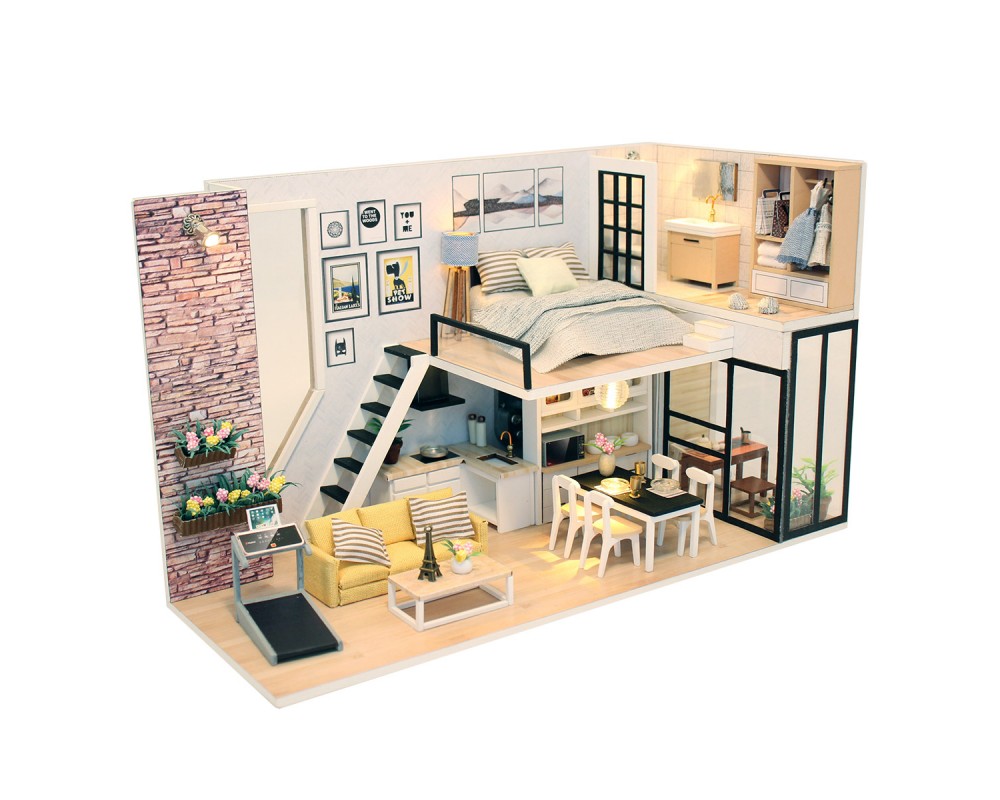 Румбокс Интерьерный конструктор Hobby Day DIY MiniHouse, Студия в стиле модерн, M038 Румбокс Интерьерный конструктор Hobby Day DIY MiniHouse, Студия в стиле модерн, M038